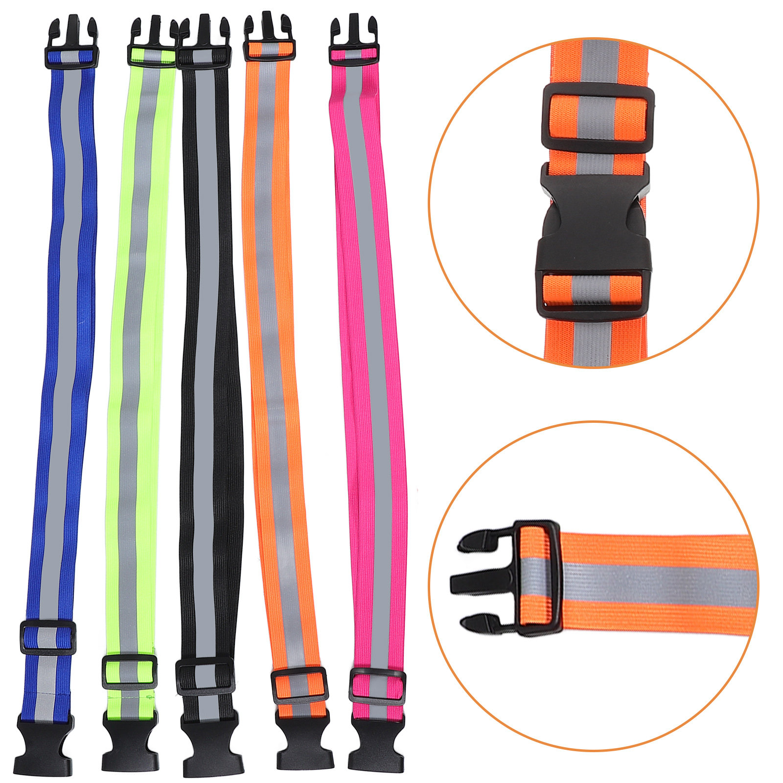 Running Visibility Gear - 5Pcs Reflective Elastic Waistband High Visibility