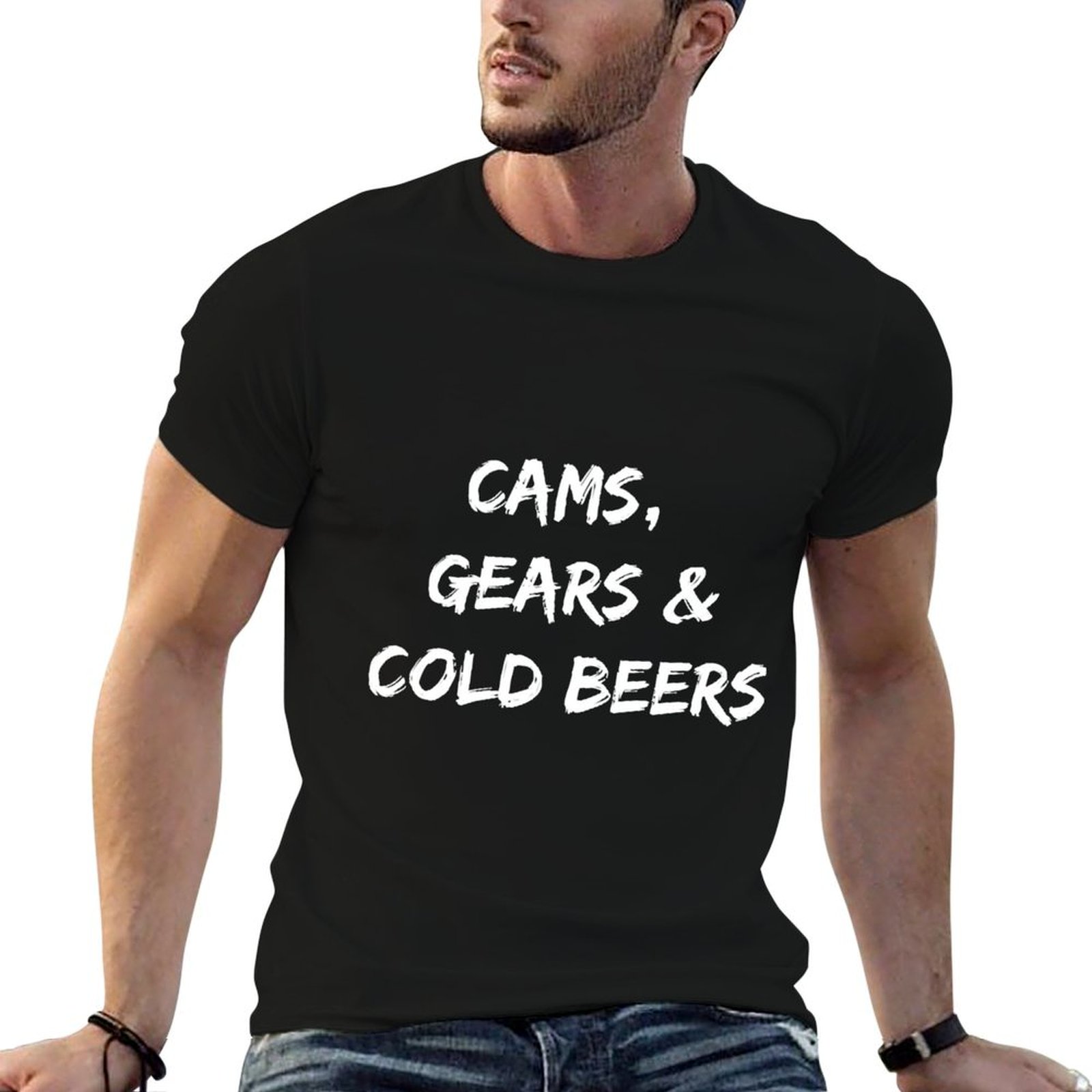 Running Gear In The Cold - Cams, Gears & Cold Beers T-Shirt