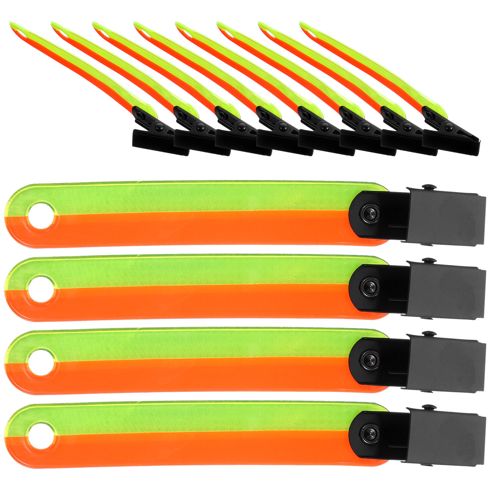 Running Visibility Gear - 12Pcs Reflective Clip Fluorescent Band Reliable