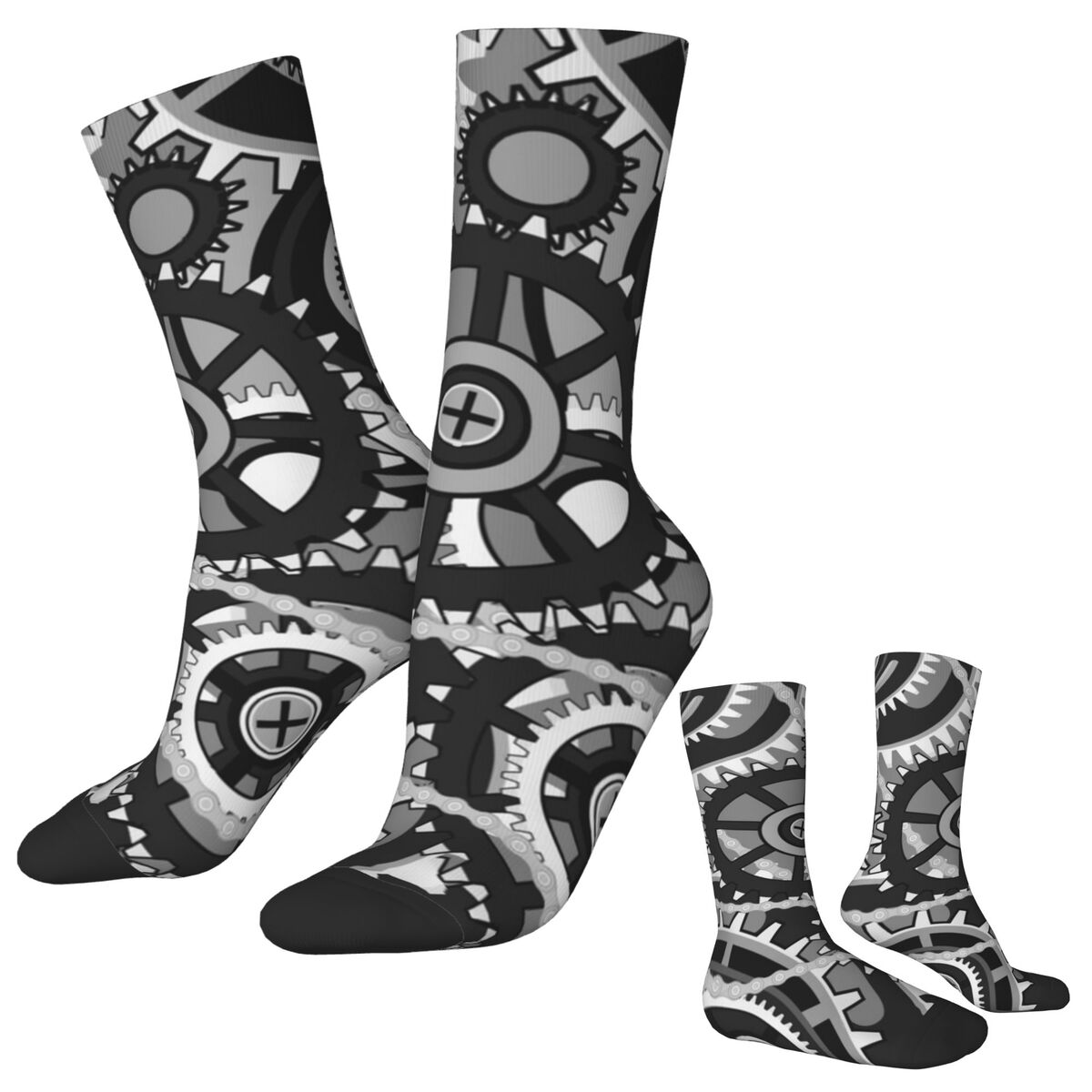 Running Gear Design - Gears Vintage Wheels Stockings Men Print