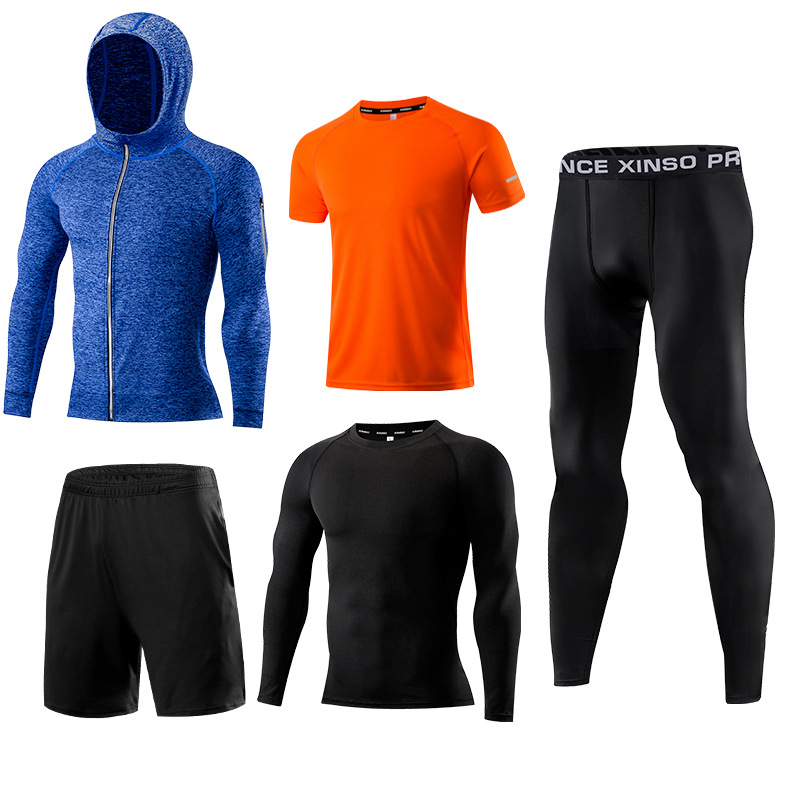 5-Piece Men's Fitness Clothes  - đánh giá và giá Running Gear Autumn