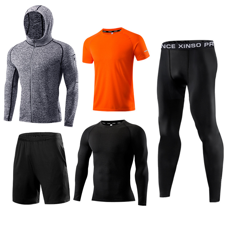 5-Piece Men's Fitness Clothes  - đánh giá và giá Running Gear Autumn