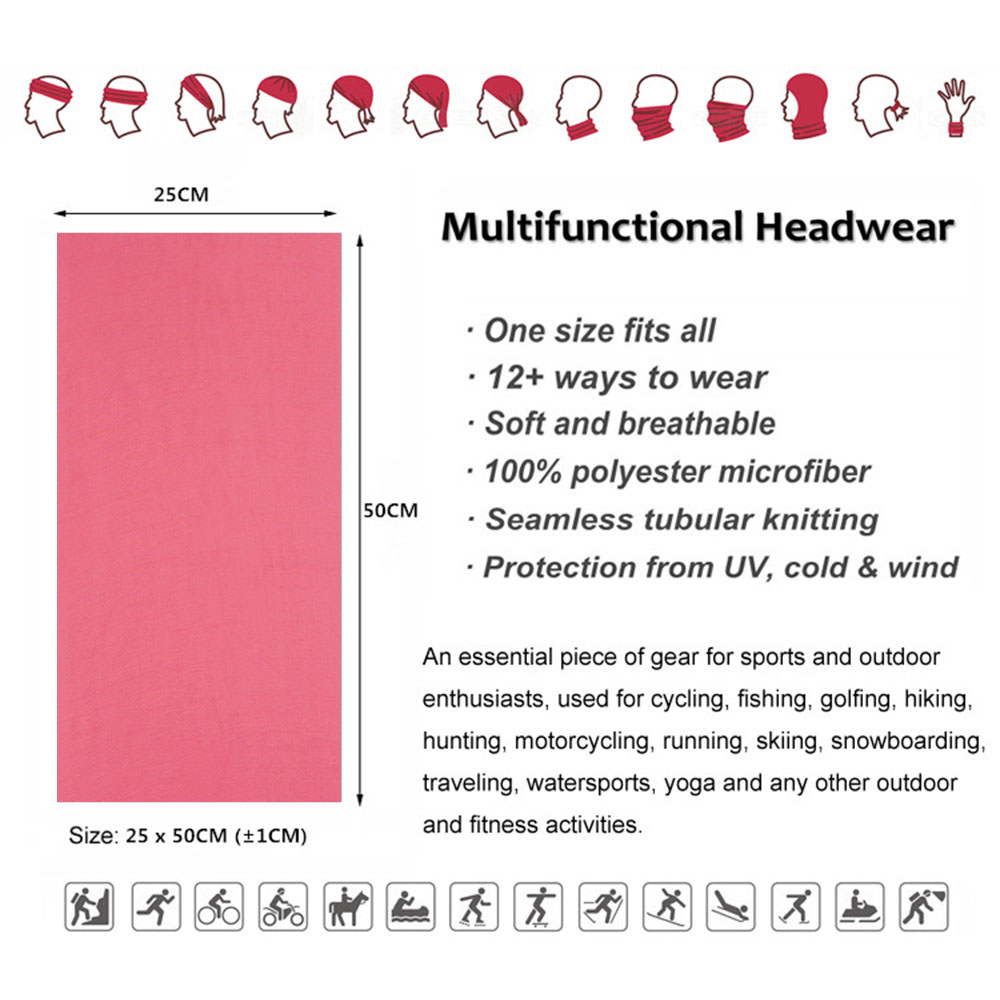 Pink Seamless Outdoor Bandana  - đánh giá và giá Running Gear Autumn